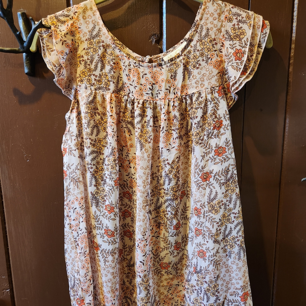 Modcloth Floral Blouse in Cream and Orange